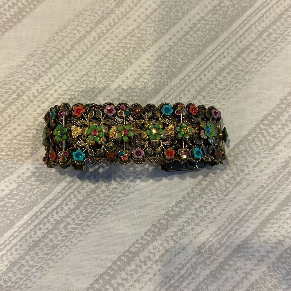 Michal Negrin Women’s Multicolor Stones on Gold Cuff Bracelet